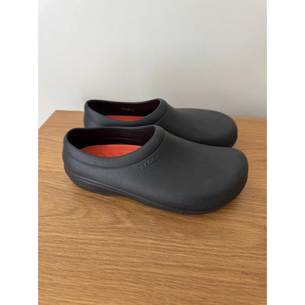 Crocs On The Clock LiteRide‎ Work Slip-On Clogs Size Men's 7 Womens 9 Black